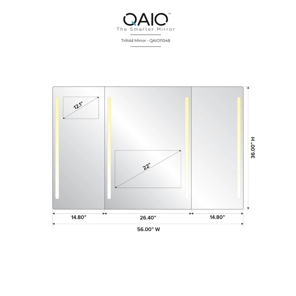QAIO Trifold, 56″ width x 36” height, with 22” TV (QAIO11048)